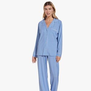 Blue Striped Women's Pajama Set